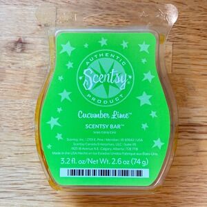 Scentsy Cucumber Lime Wax Bar Melts 3.2 oz, Net weight 2.6 oz Spa New